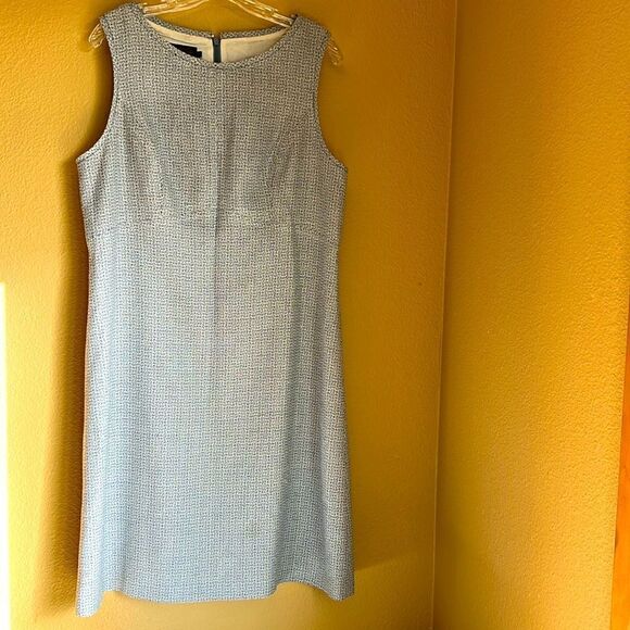 Pendleton Sleeveless wool blend dress fully lined 12 blues and cream. Lovely! - Picture 1 of 12